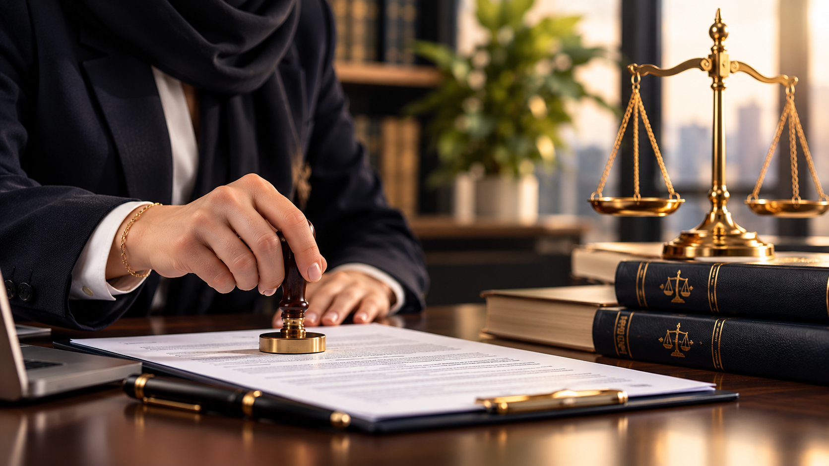 وکیل در حال پیگیری اجرای حکم و اسناد حقوقی